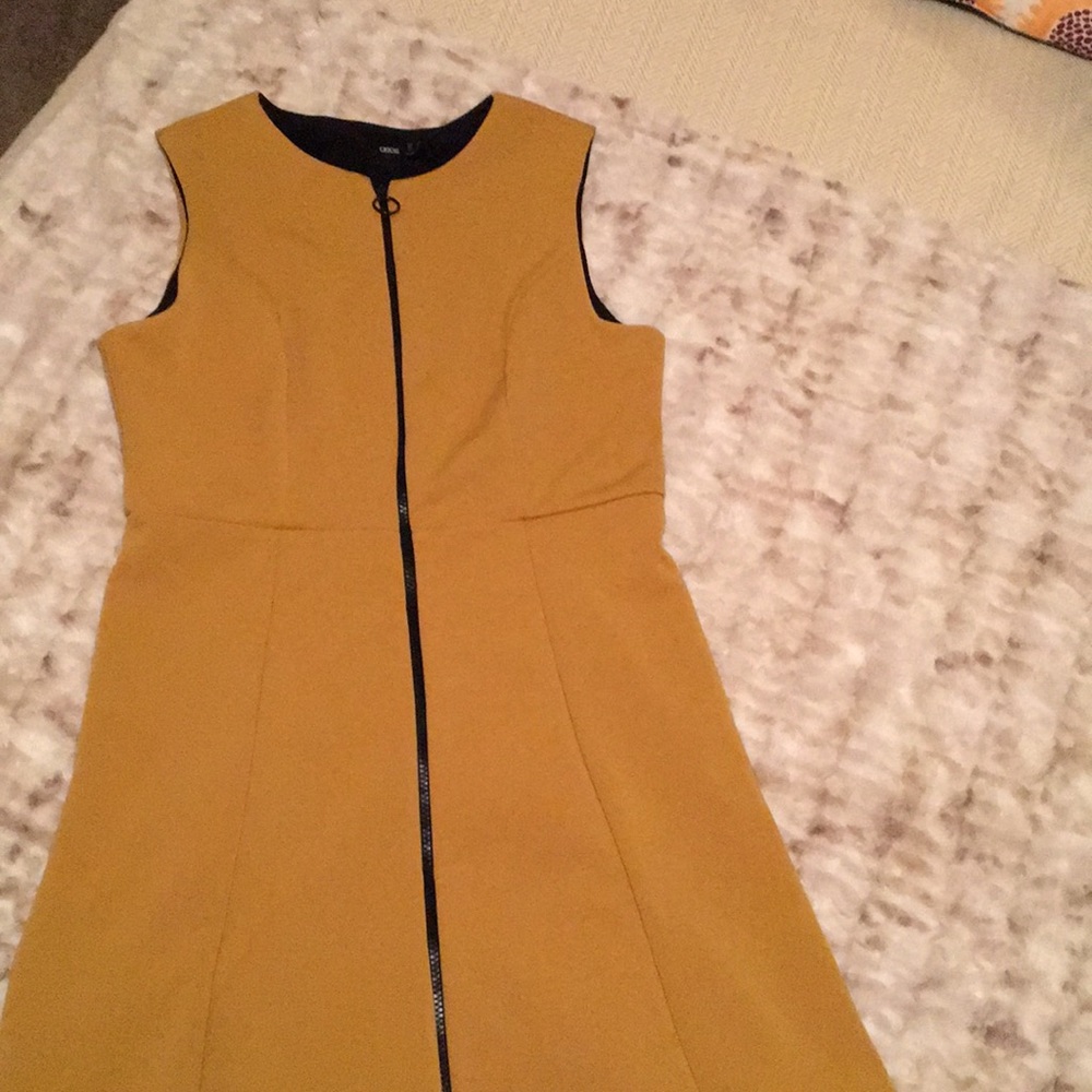 ASOS Yellow Zippered Scuba Dress